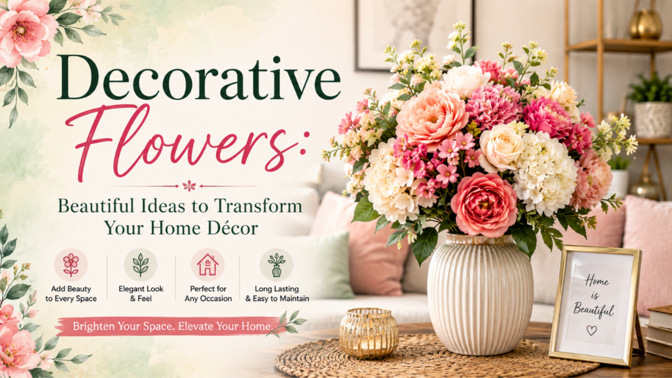 Decorative Flowers: Beautiful Ideas to Transform Your Home Décor